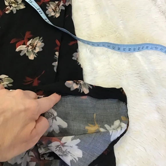 Zara Men Size Med Black Button Up Collard Dress Shirt Floral Hawaii Lightweight - Picture 10 of 10